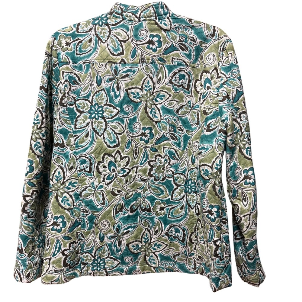 Alfred Dunner Womens 12 Quilted Front Zip Jacket Artsy Office Preppy Grandmacore - Picture 2 of 8